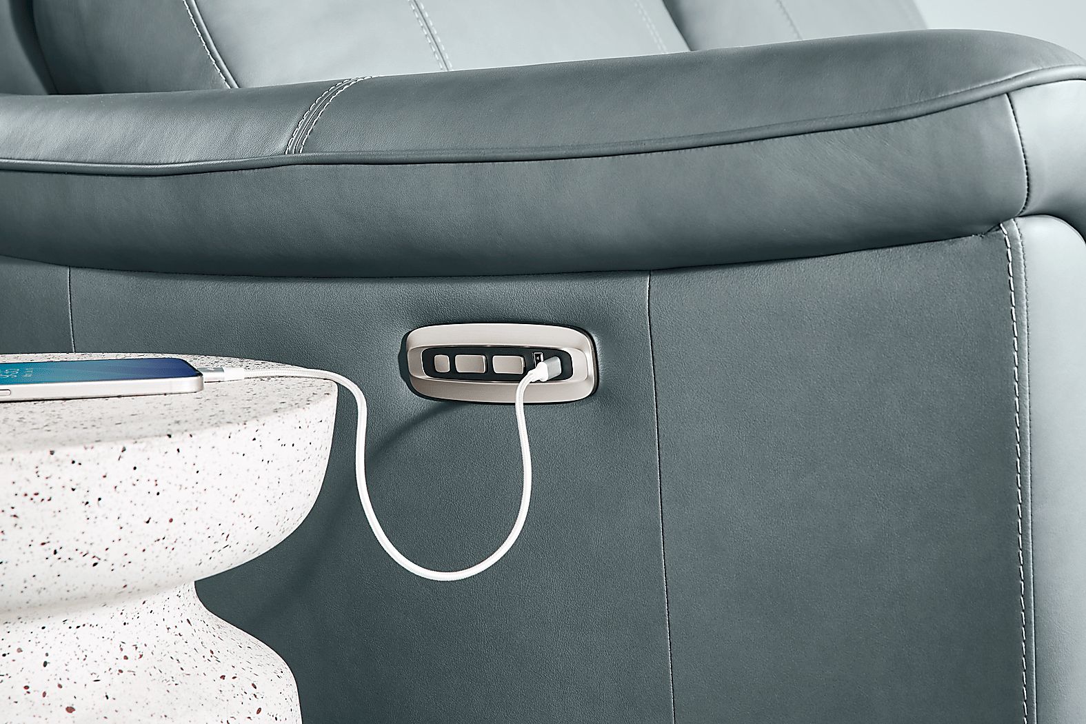 Antonella Leather Dual Power Reclining Living Room Set - Thumbnail 5