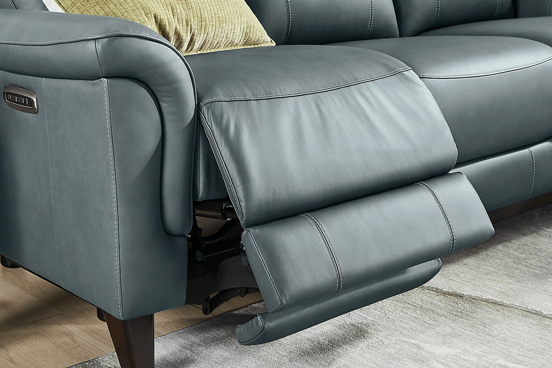 Antonella Blue 2 Pc Leather Dual Power Reclining Living Room - Image 5