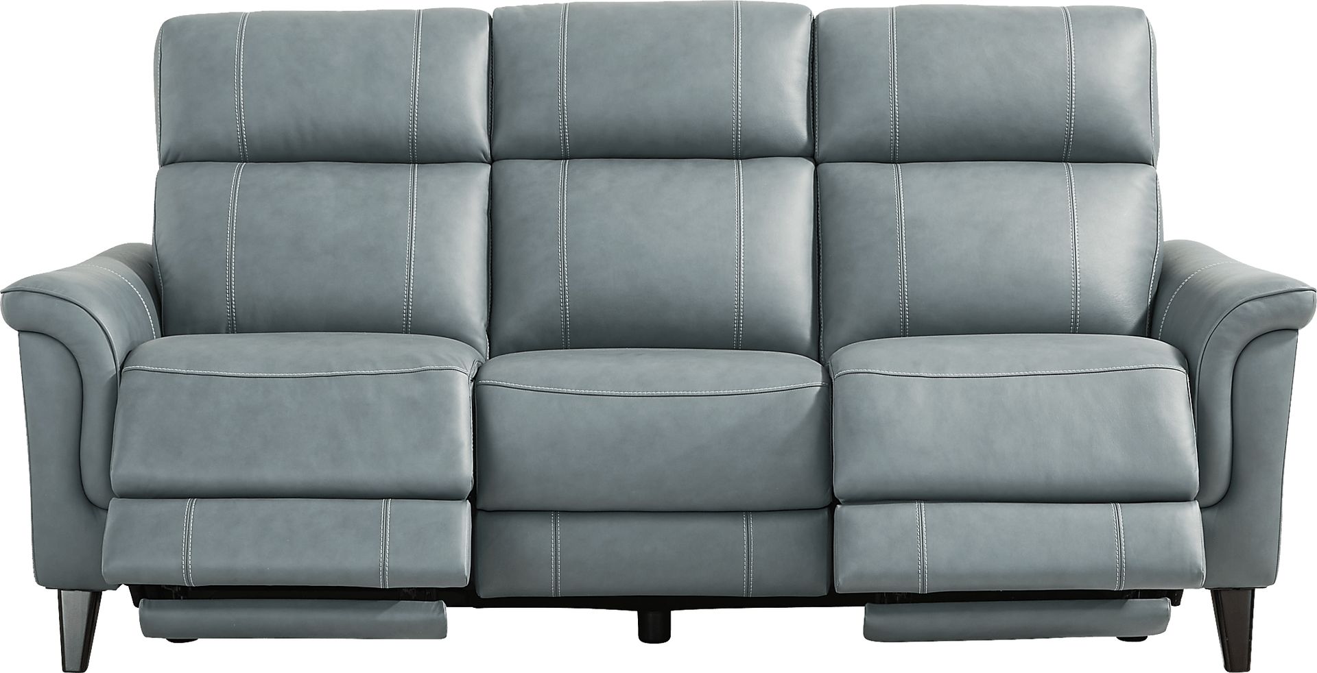 Antonella Blue 2 Pc Leather Dual Power Reclining Living Room - Image 2