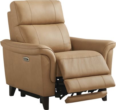 Antonella Tan Leather Dual Power Recliner