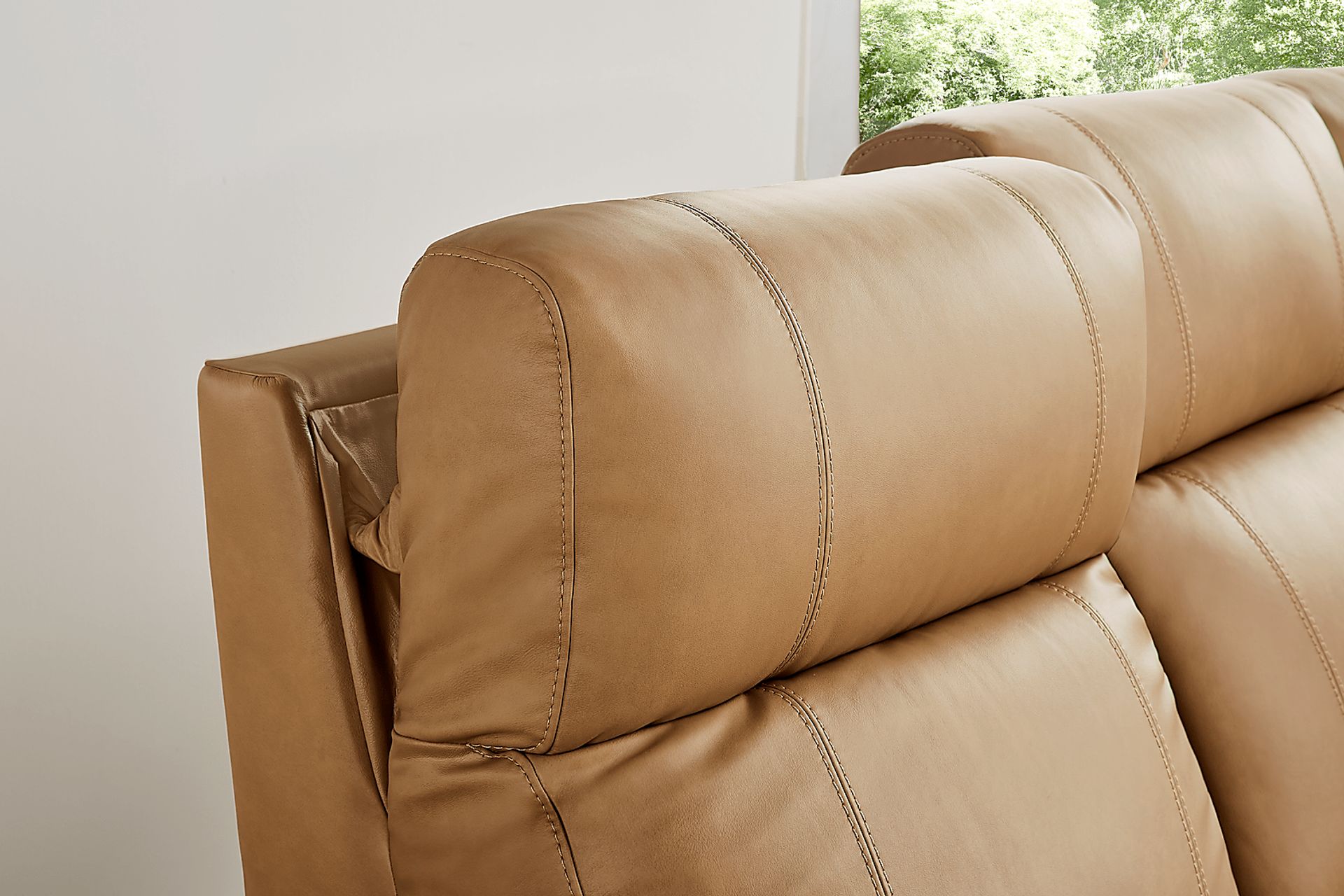 Antonella Tan 2 Pc Leather Dual Power Reclining Living Room - Image 7
