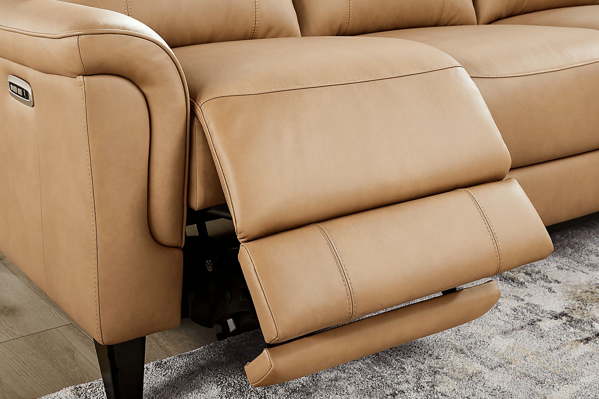 Antonella Tan 2 Pc Leather Dual Power Reclining Living Room - Image 5