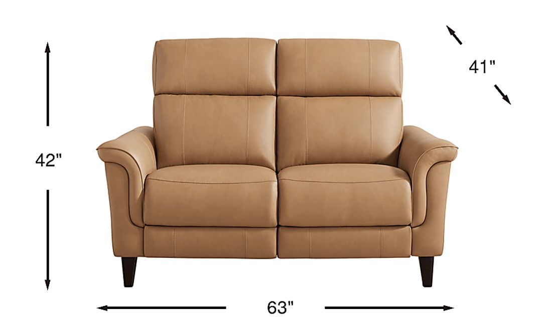 Antonella Leather Stationary Loveseat