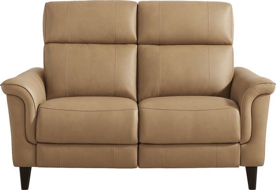 Antonella Tan Leather Loveseat