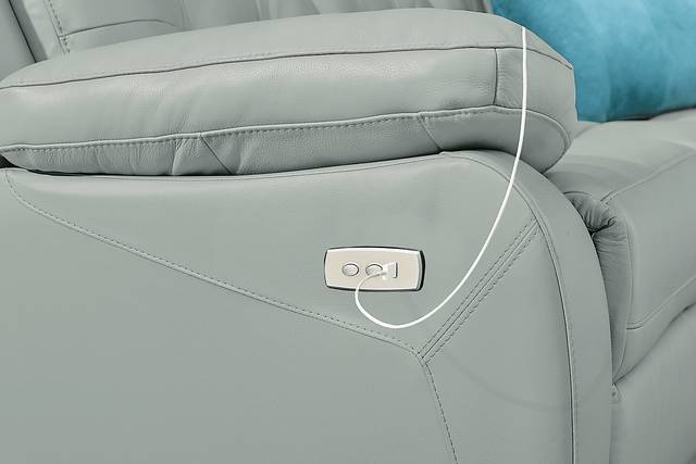 Antonin Aqua Leather 2 Pc Living Room with Power Reclining Sofa - Thumbnail - Image 6