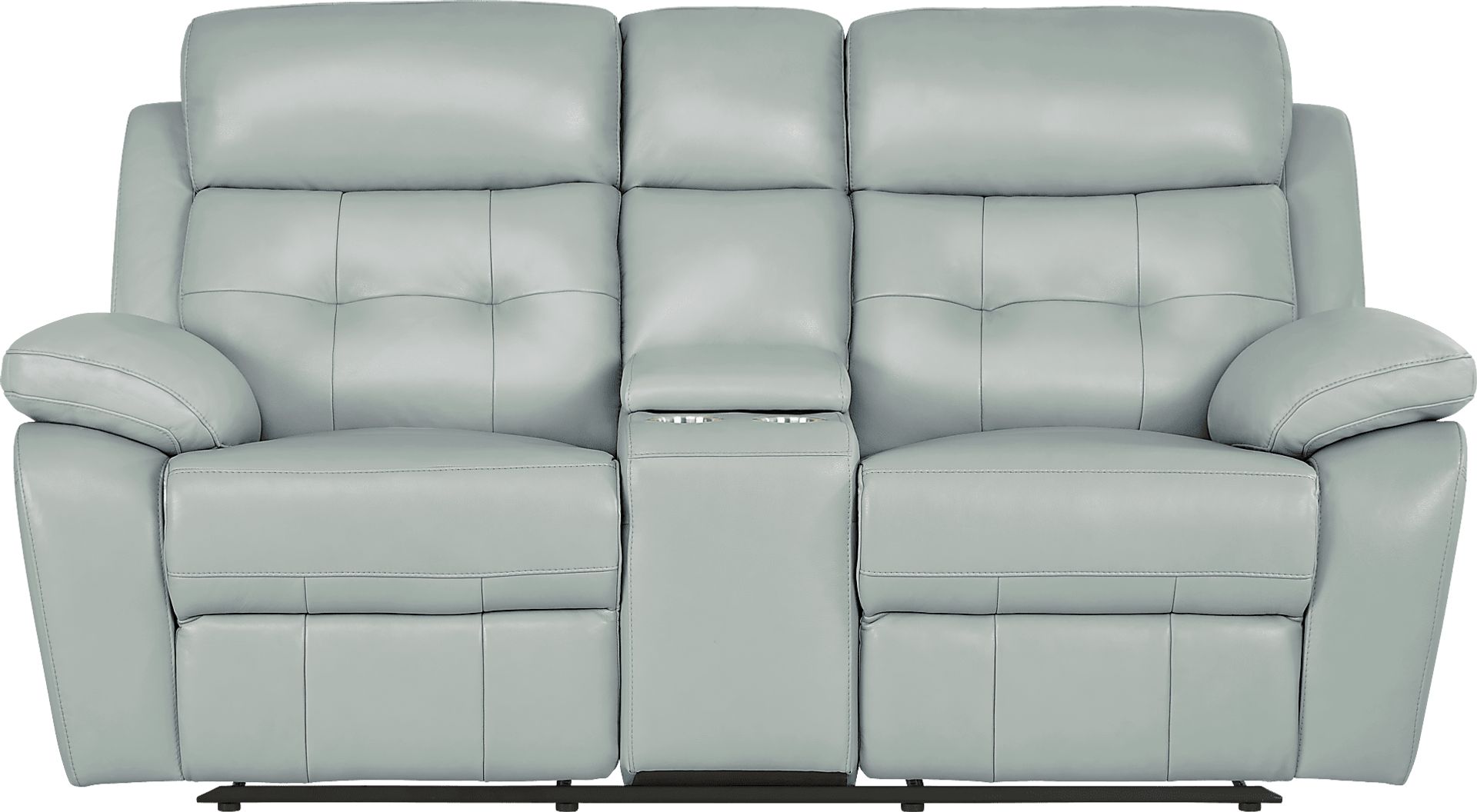 Antonin Aqua Leather 5 Pc Reclining Living Room - Image 7