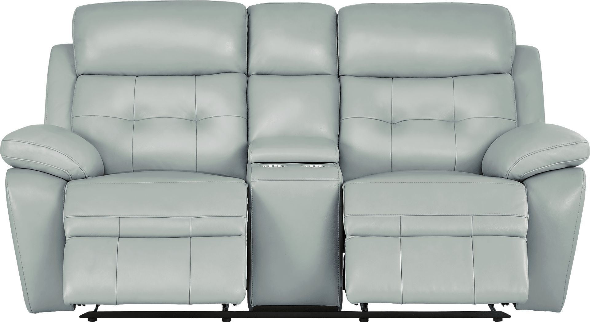 Antonin Aqua Leather 5 Pc Reclining Living Room - Image 6