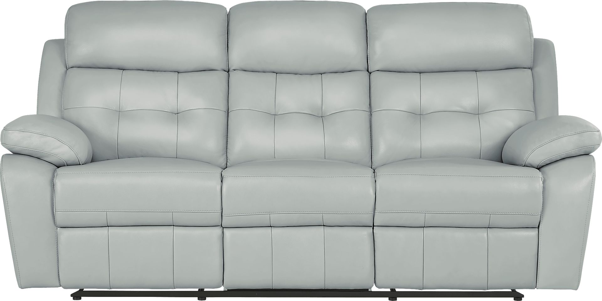 Antonin Aqua Leather 2 Pc Living Room with Reclining Sofa - Image 3