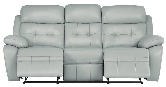 Antonin Aqua Leather 2 Pc Living Room with Reclining Sofa - Thumbnail - Image 2