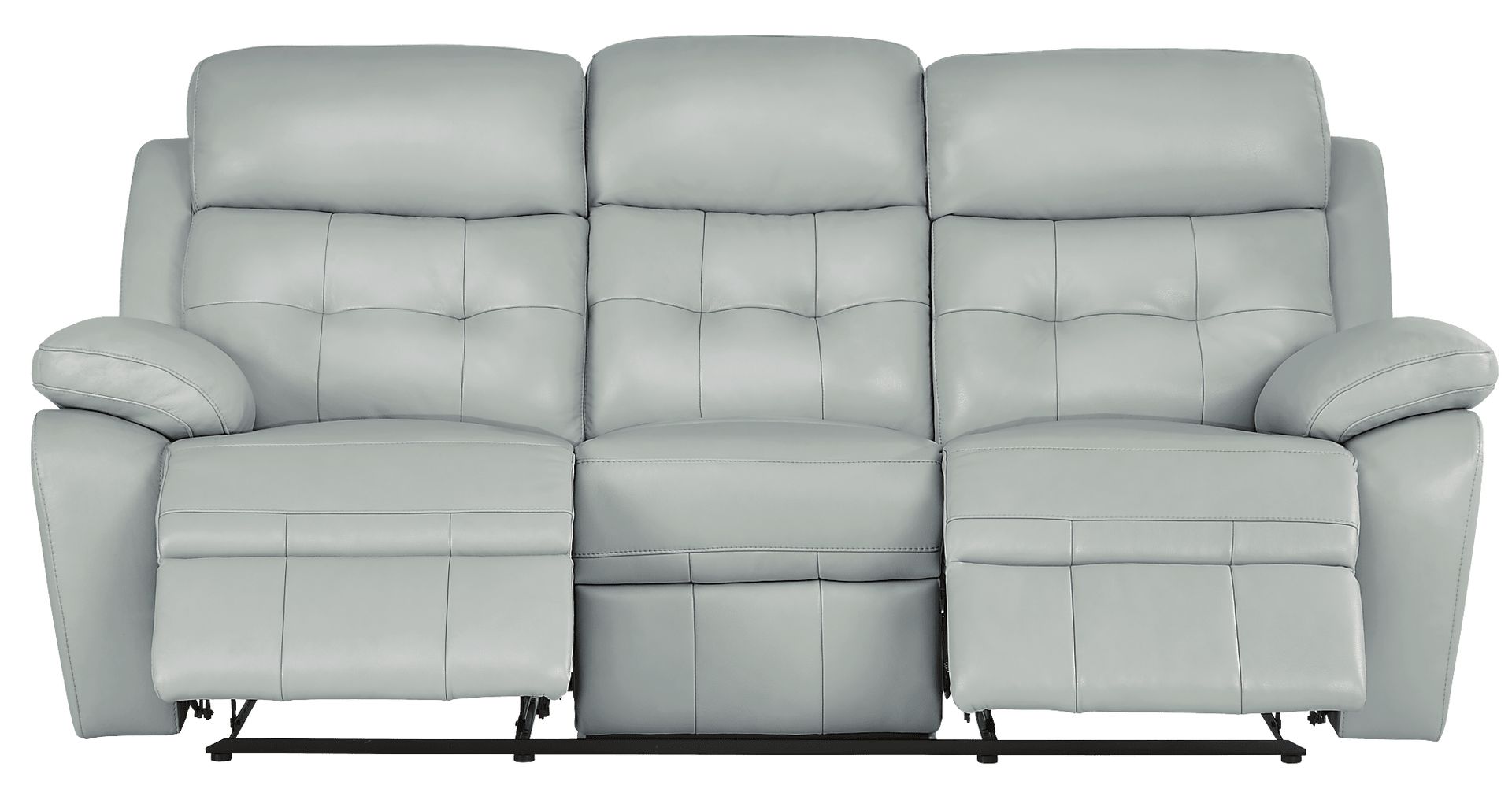 Antonin Aqua Leather 2 Pc Living Room with Reclining Sofa - Image 2