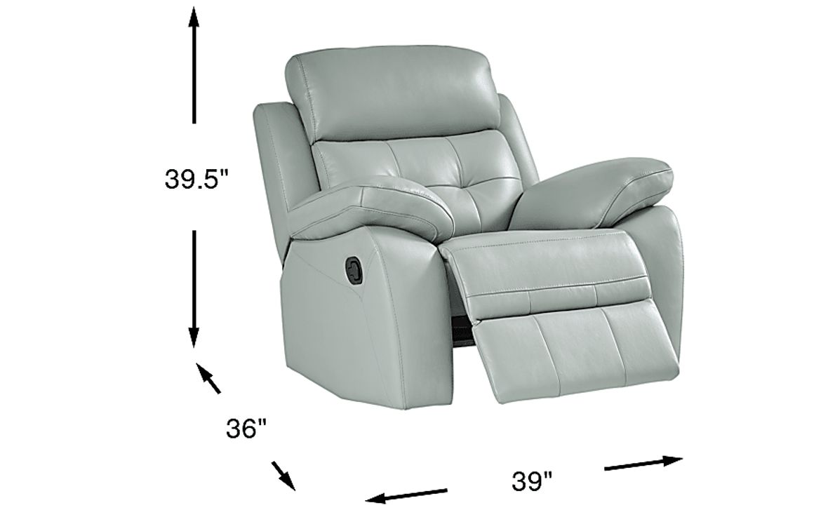 Antonin Aqua Leather Rocker Recliner Rooms To Go