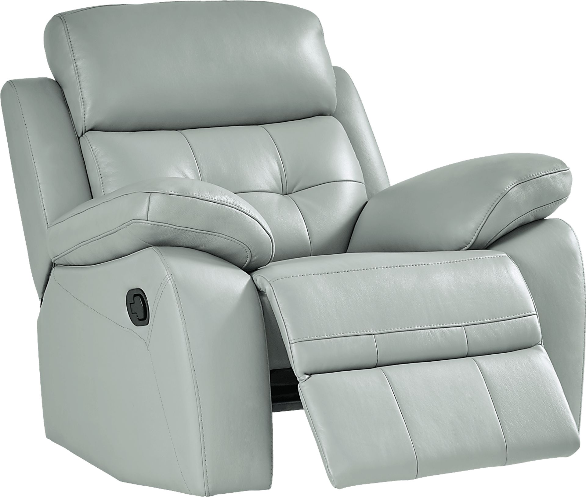 Antonin Aqua Leather Rocker Recliner - Image 1