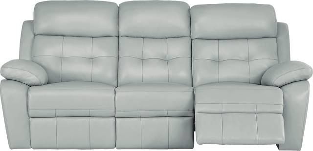 Antonin Aqua Leather 2 Pc Living Room with Reclining Sofa - Thumbnail - Image 4