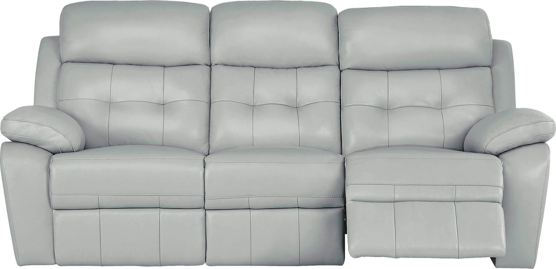 Antonin Aqua Leather 3 Pc Living Room with Reclining Sofa - Image 4