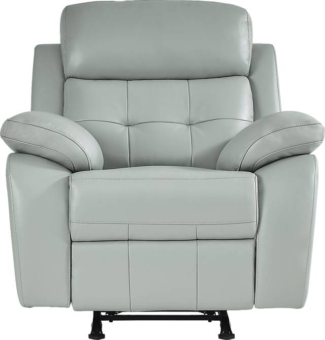 Antonin Aqua Leather Rocker Recliner - Thumbnail - Image 2