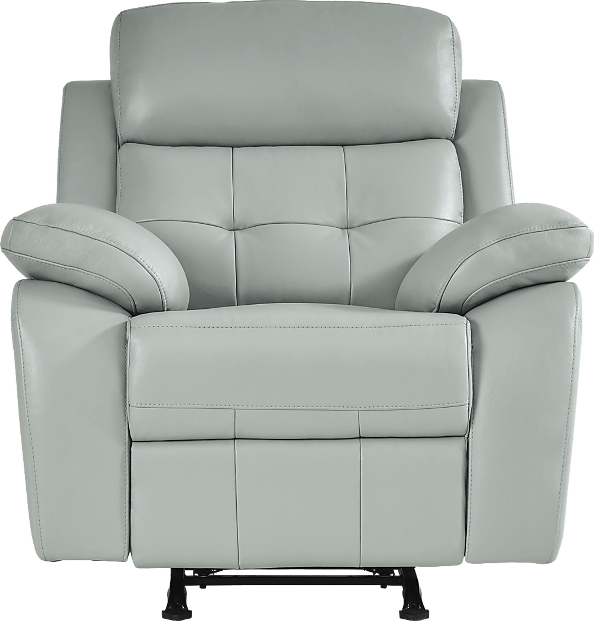 Antonin Aqua Leather 3 Pc Living Room with Reclining Sofa - Image 8