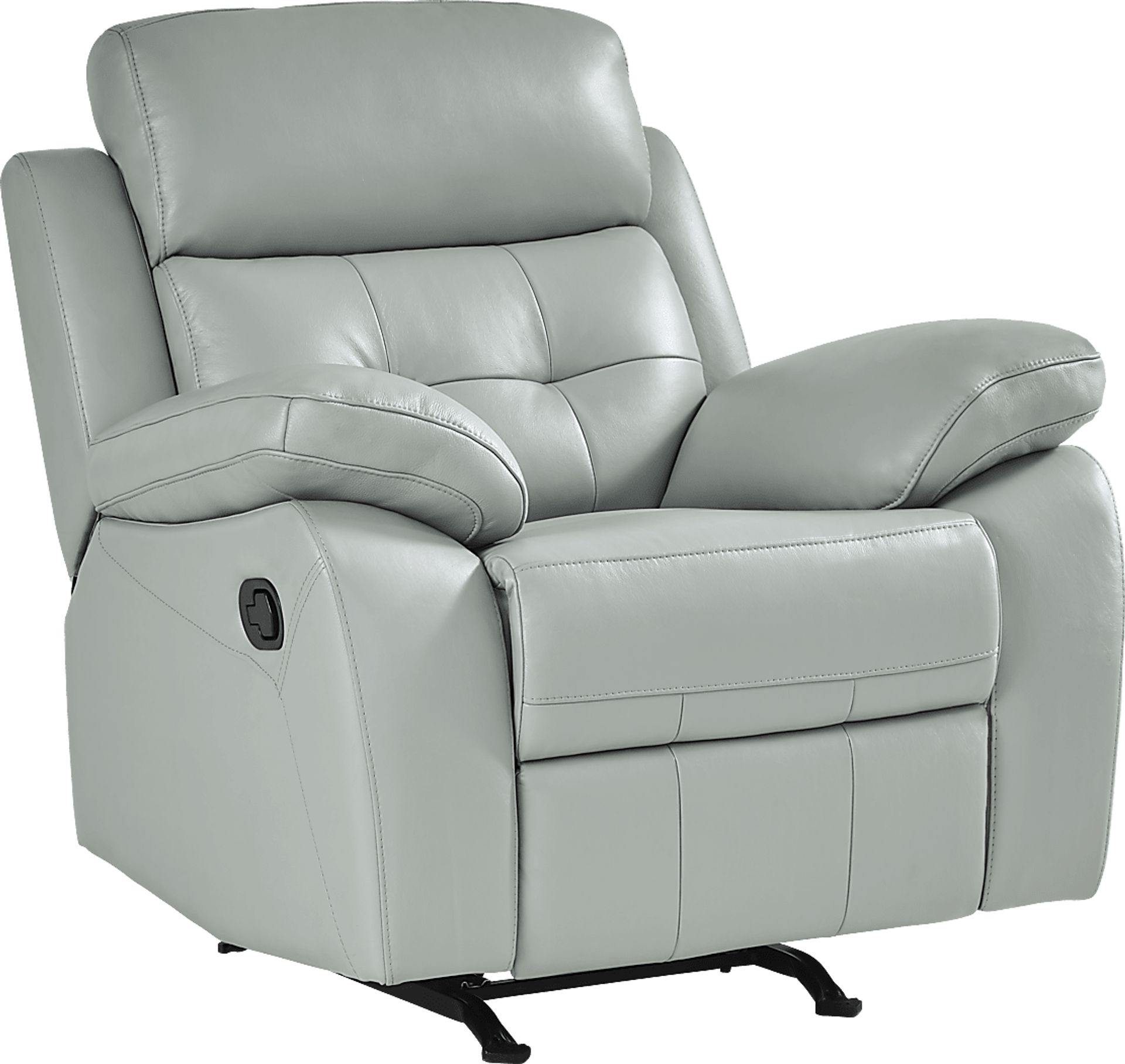 Antonin Aqua Leather 3 Pc Living Room with Reclining Sofa - Image 7