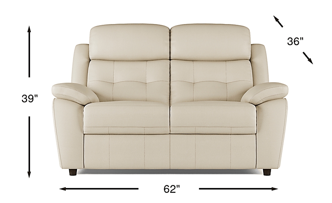 Antonin Leather Stationary Loveseat