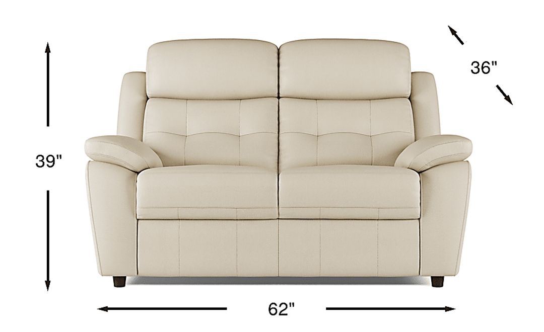 Antonin Leather Stationary Loveseat