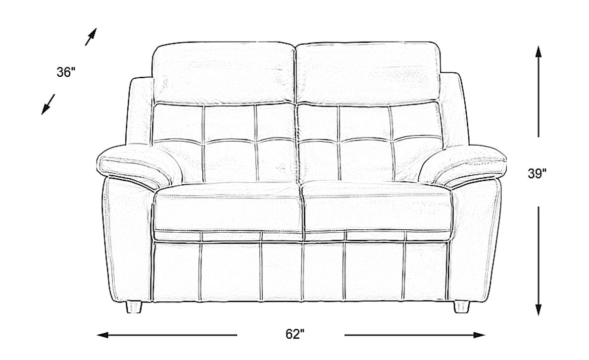 Antonin Leather Stationary Loveseat