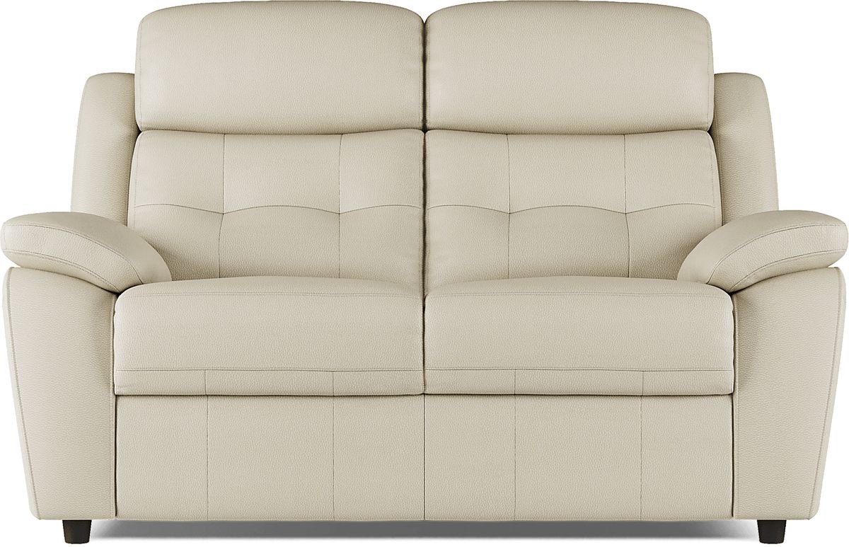 Antonin 5 Pc Beige Leather NonPower Reclining Living Room Set With