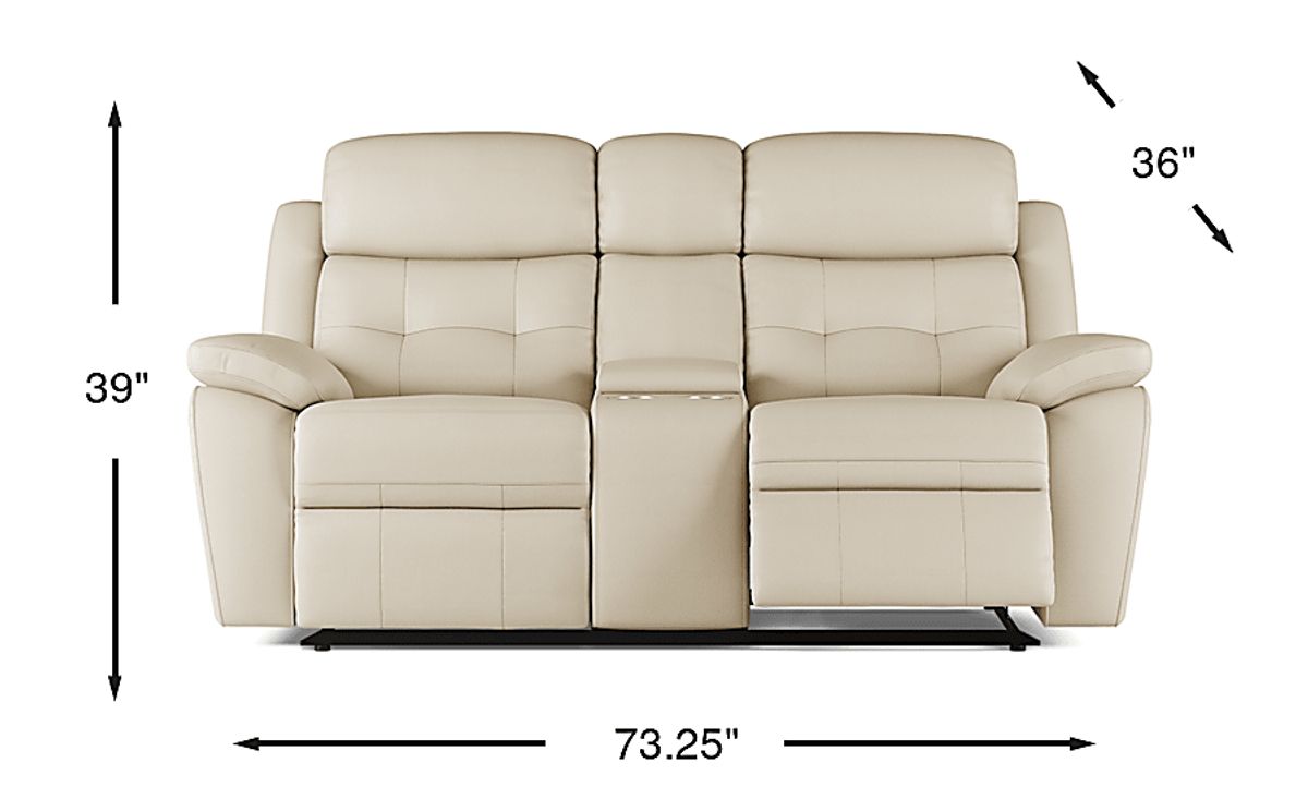 Antonin Beige Leather NonPower Reclining Loveseat Rooms to Go