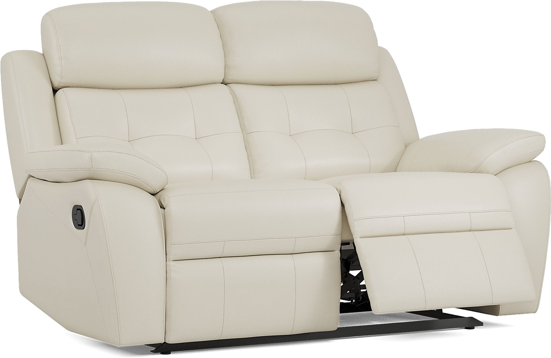 Antonin Beige Leather Reclining Loveseat - Image 3
