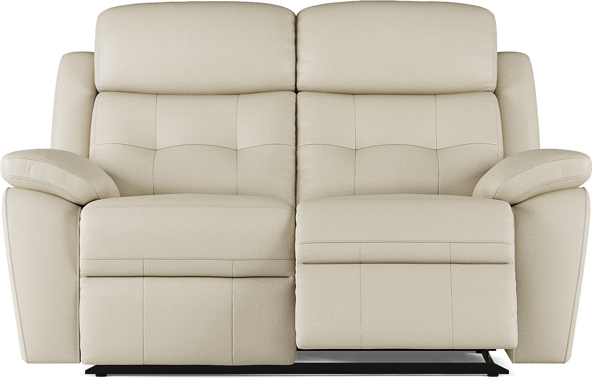 Antonin 7 Pc Beige Leather Non-Power Reclining Living Room Set With ...