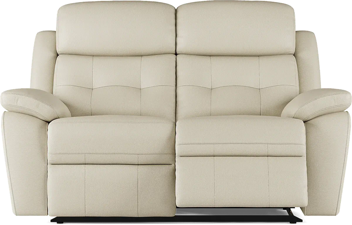 Antonin Beige Leather NonPower Reclining Loveseat Rooms to Go