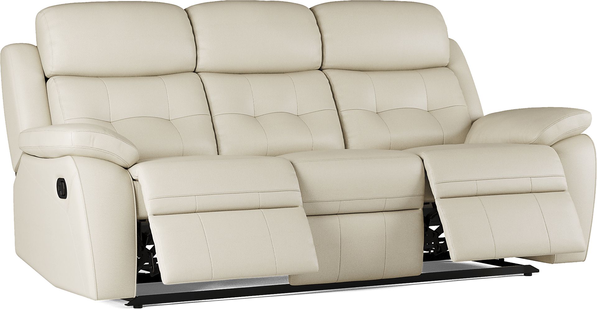 Antonin Beige Leather Reclining Sofa - Image 3