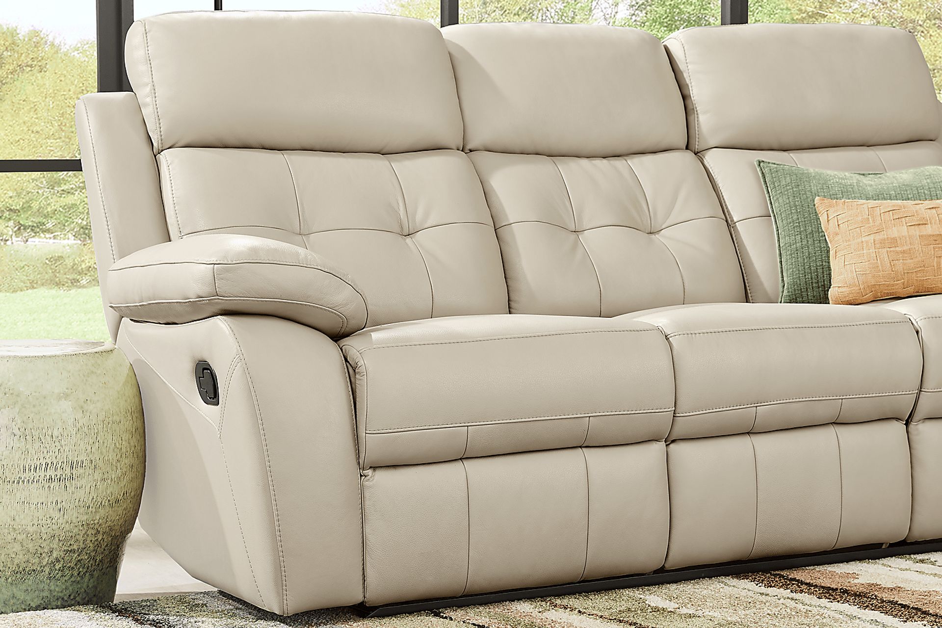 Antonin 5 Pc Beige Leather Non-Power Reclining Living Room Antonin 5 Pc Beige Leather Non-Power Reclining Living Room