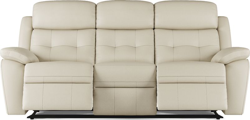 Antonin Beige Leather Reclining Sofa