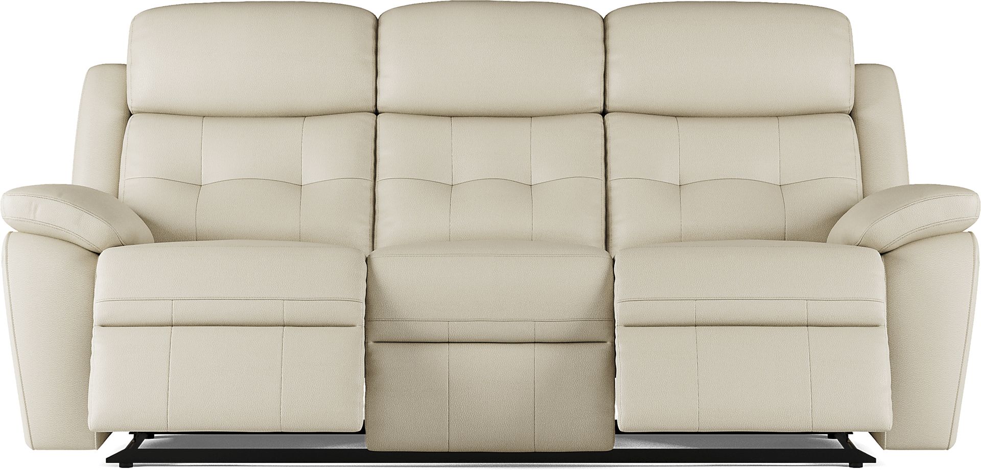 Antonin Beige Leather Reclining Sofa - Image 1