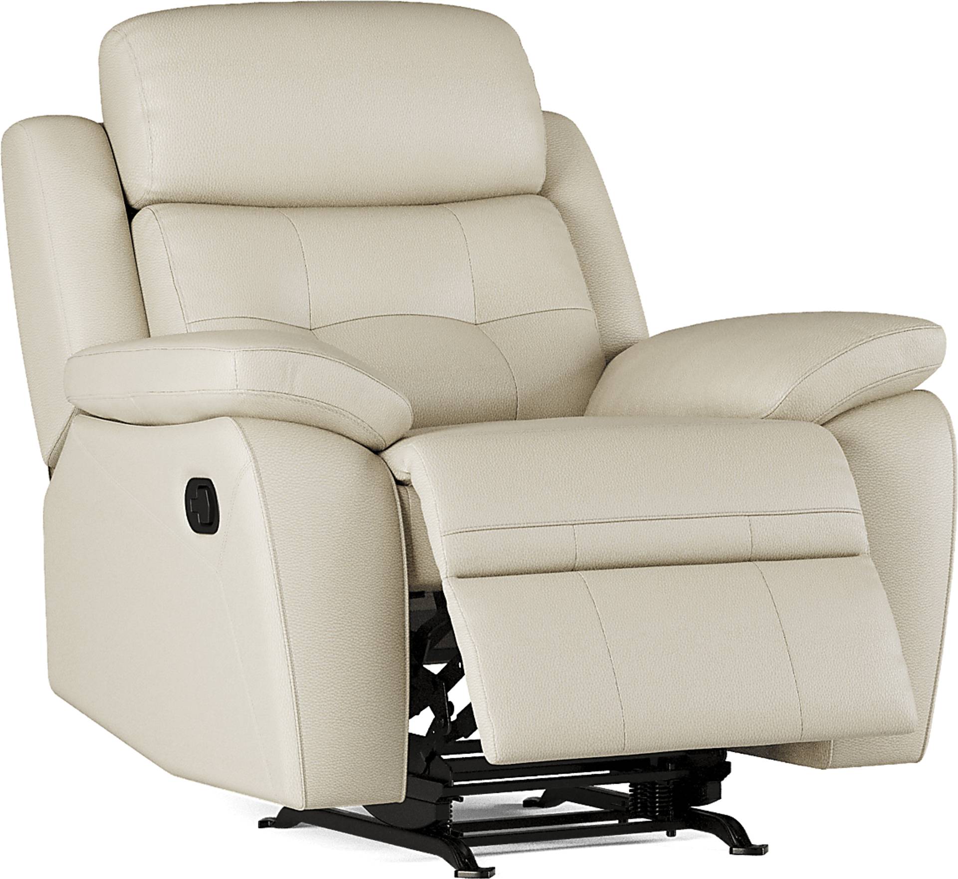 Antonin 3 Pc Beige Leather NonPower Reclining Living Room Set With Reclining Sofa, Reclining