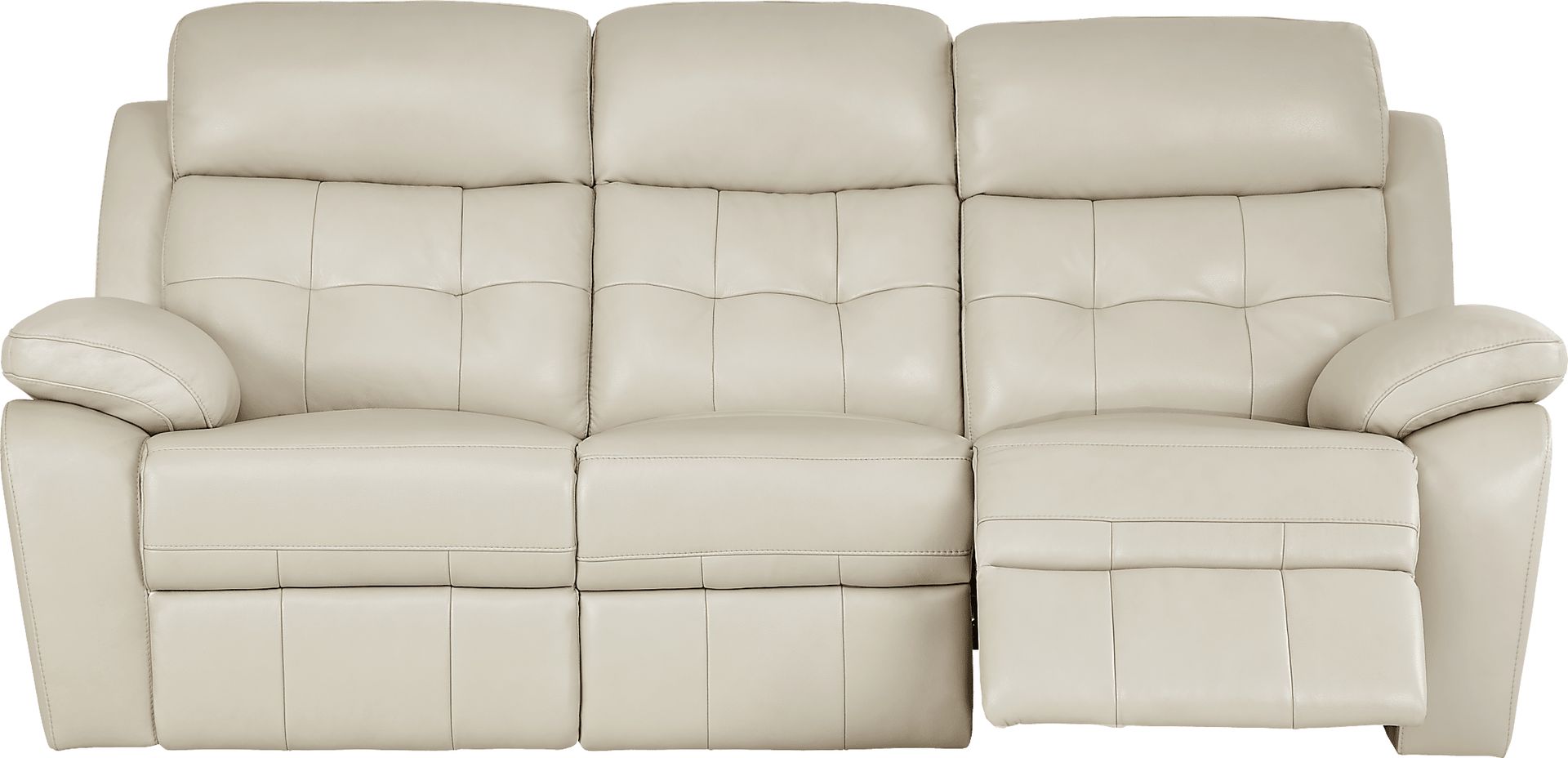 Antonin Beige Leather 5 Pc Living Room with Reclining Sofa - Image 4