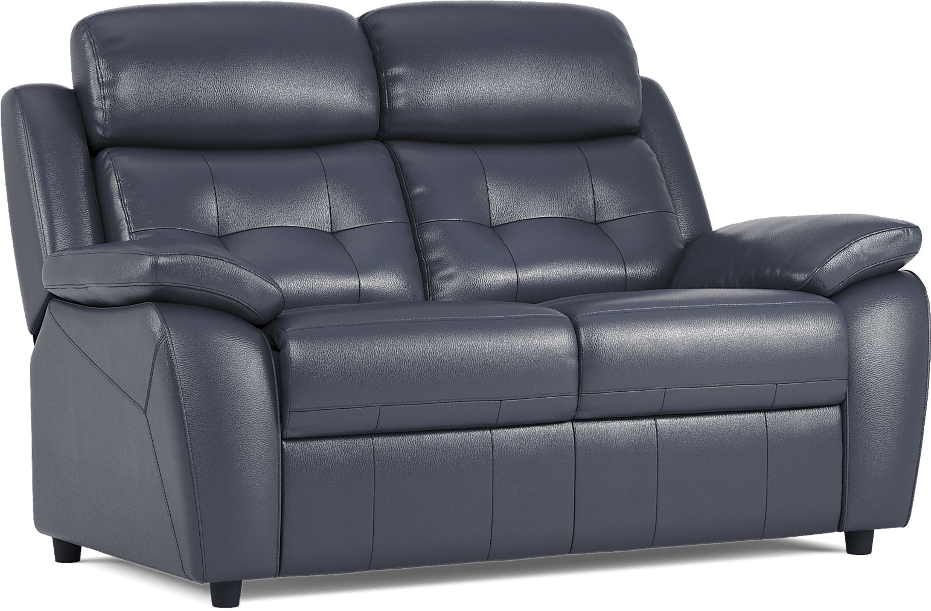 Antonin Blue Leather Loveseat - Image 3