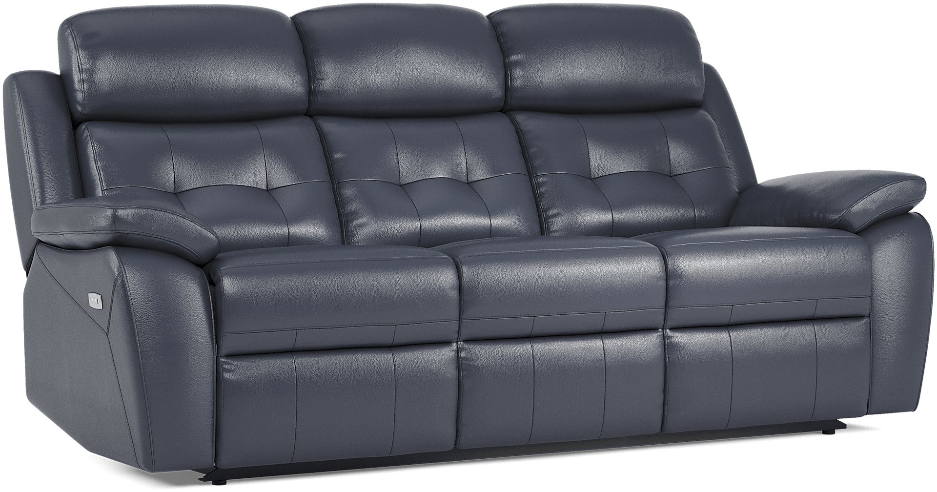 Antonin Blue Leather Power Reclining Sofa - Image 2