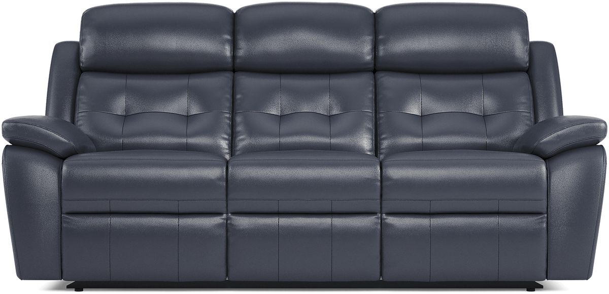 Antonin Blue Leather Power Reclining Sofa | Rooms to Go