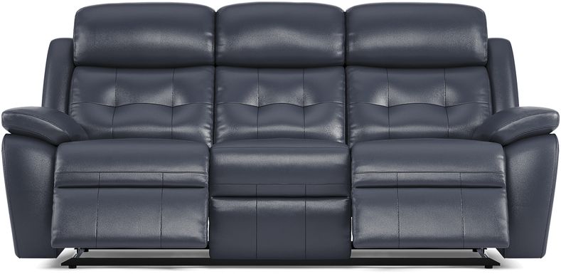 Antonin Blue Leather Power Reclining Sofa