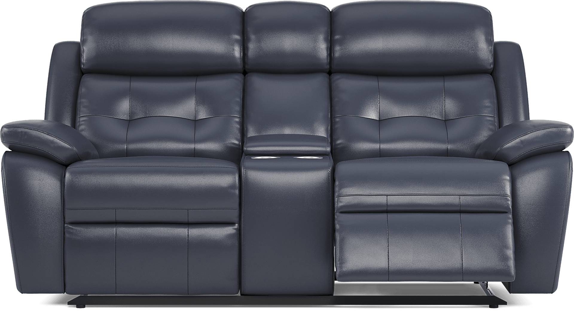 Antonin 5 Pc Blue Leather Non-Power Reclining Living Room Set With ...