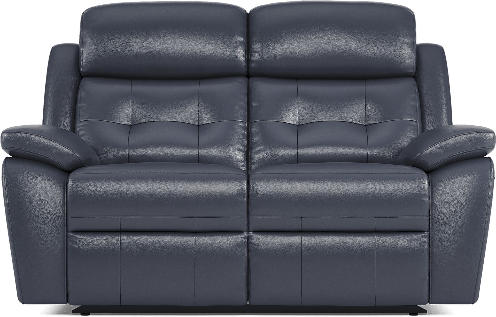 Antonin Blue Leather Reclining Loveseat - Image 4