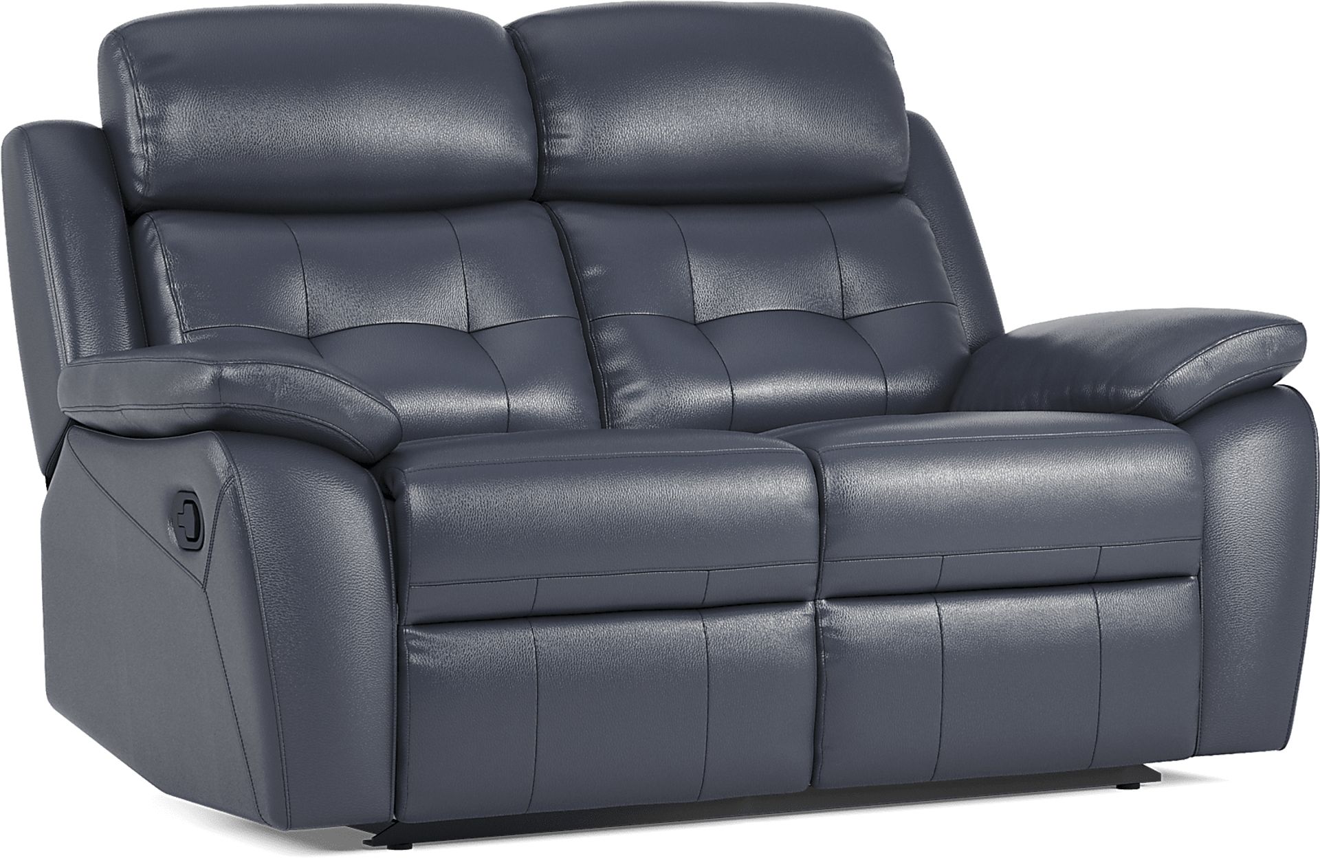 Antonin Blue Leather Reclining Loveseat - Image 5