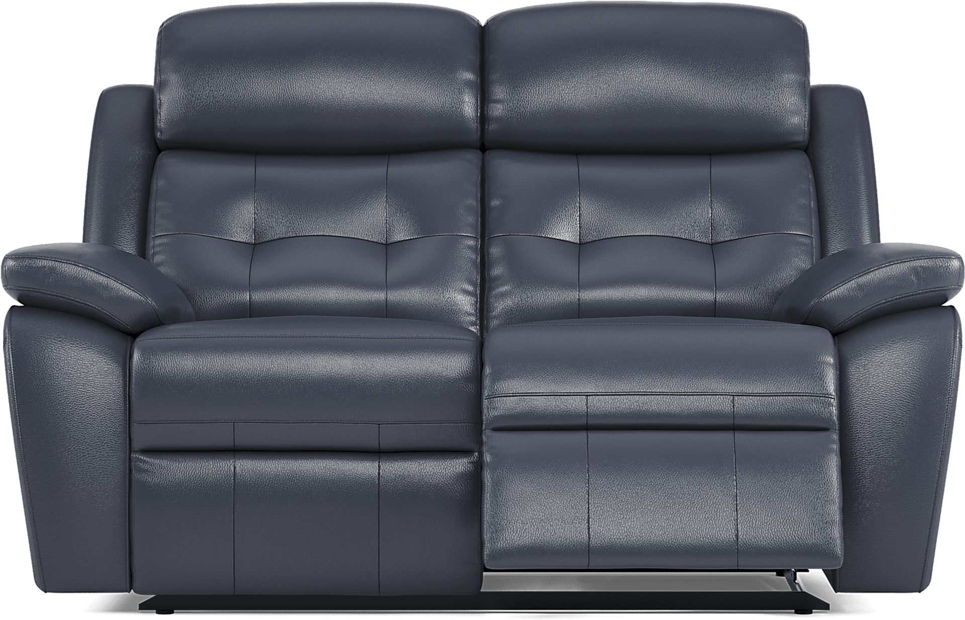 Antonin Blue Leather Reclining Loveseat - Image 1