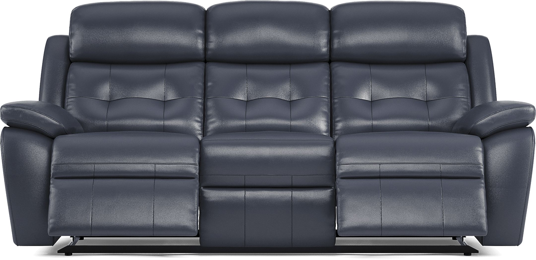 Antonin Blue Leather Reclining Sofa