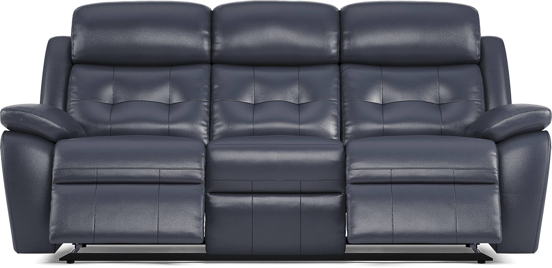 Antonin 2 Pc Blue Leather Non-Power Reclining Living Room Set With ...