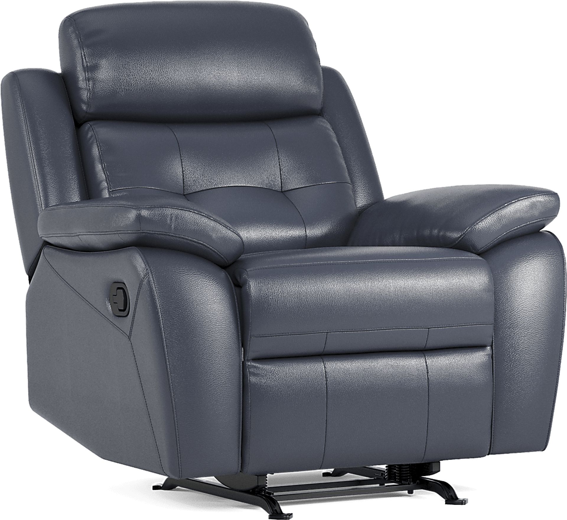 Antonin Blue Leather Rocker Recliner - Image 4