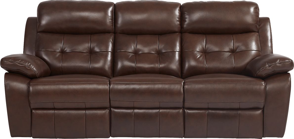 Antonin Brown Leather NonPower Reclining Sofa Rooms To Go