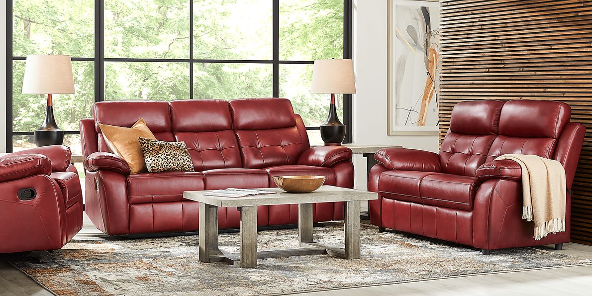 Antonin 7 Pc Leather Non-Power Reclining Living Room Set