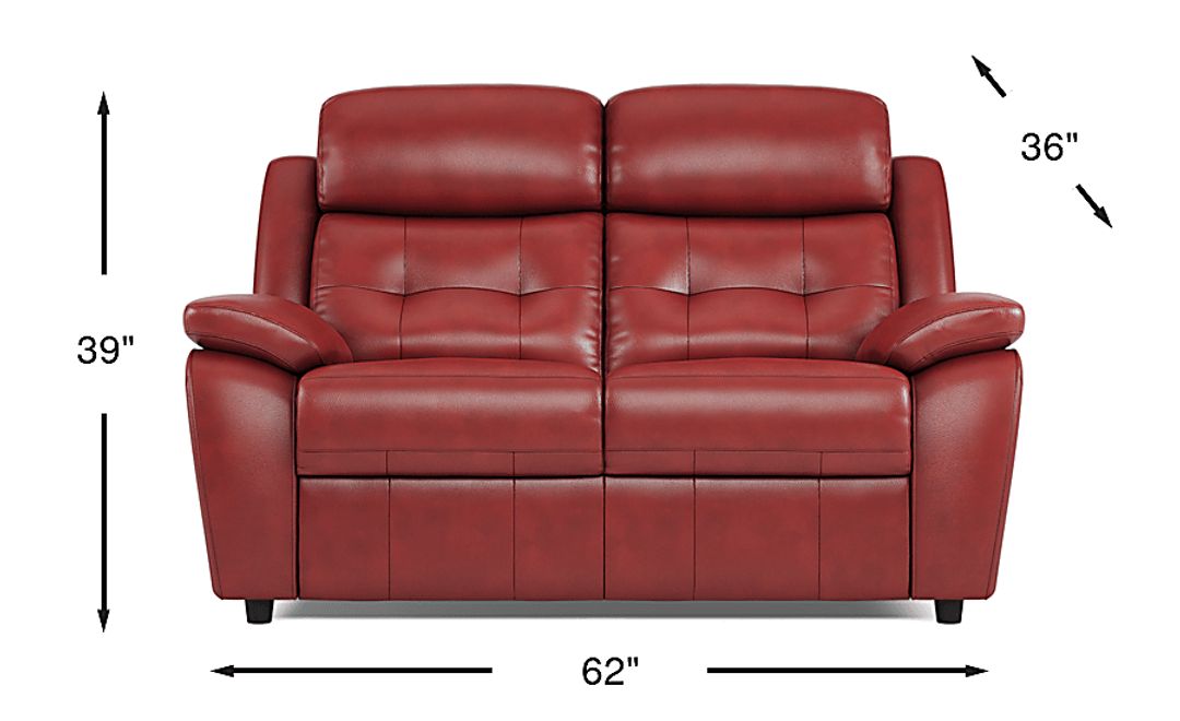 Antonin Leather Stationary Loveseat