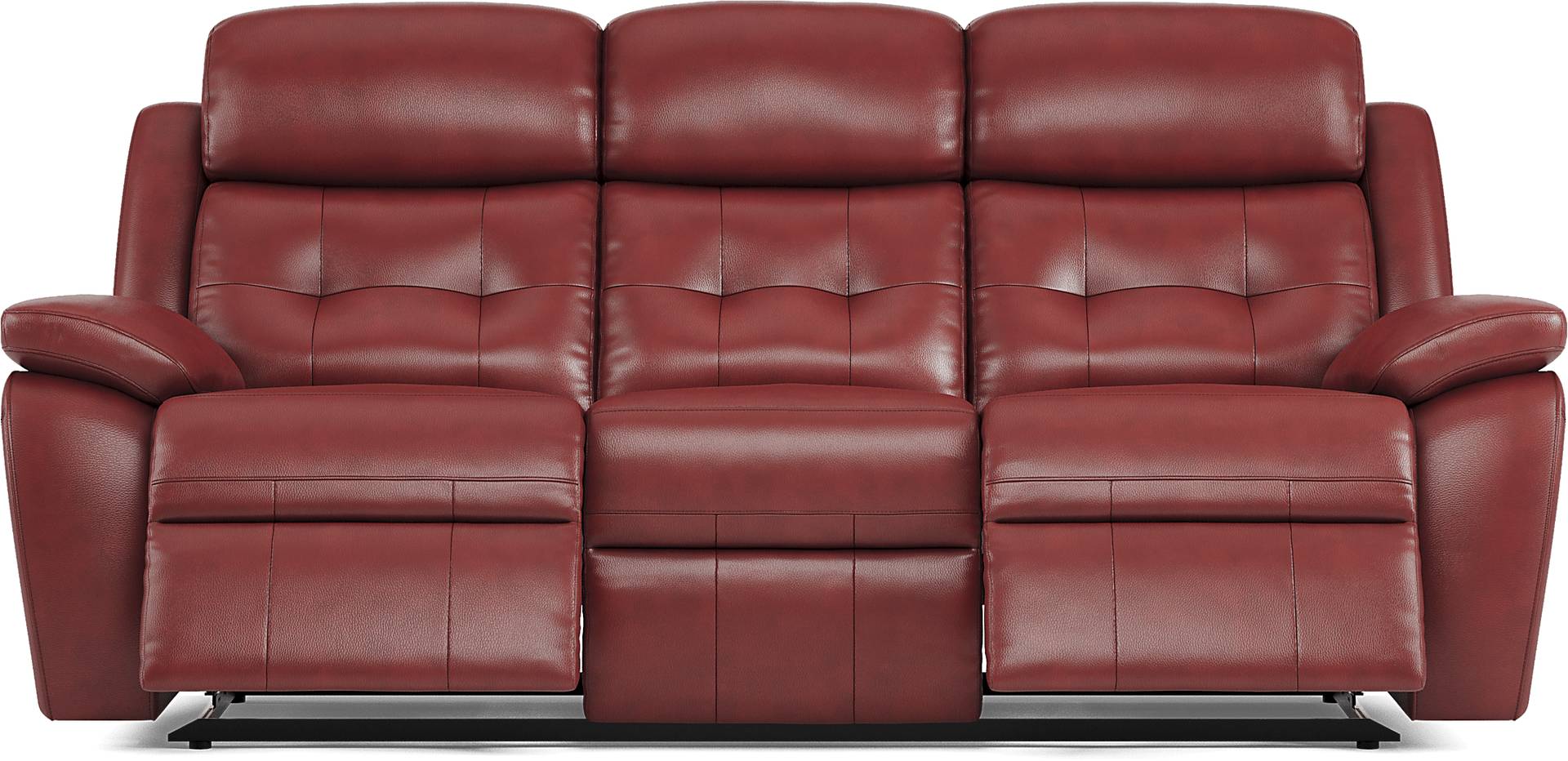Antonin 3 Pc Red Leather Non-Power Reclining Living Room Set With ...